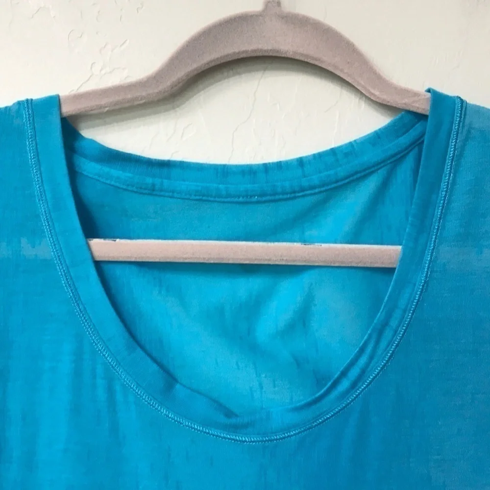 Lululemon blue thin short sleeved top.